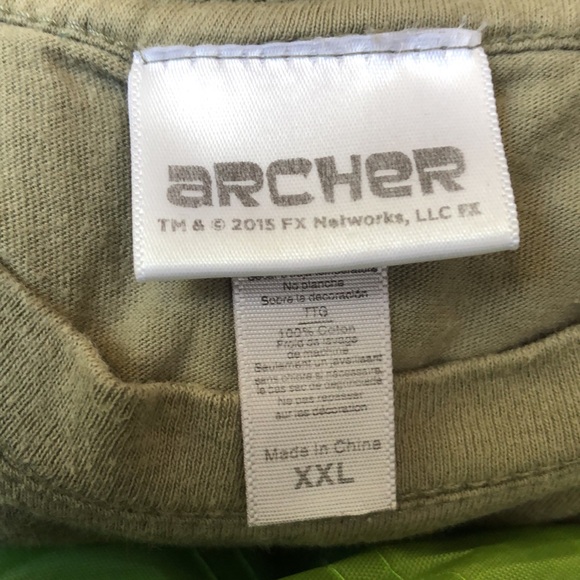 XXL Archer Army Green 100% Cotton Tee - Picture 9 of 10